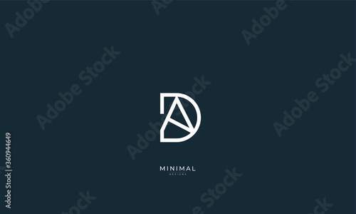 Alphabet letter icon logo DA or AD