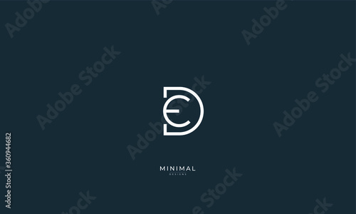Alphabet letter icon logo DE or ED