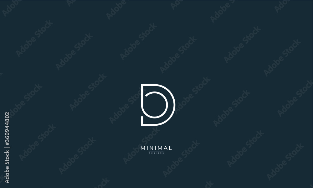 Alphabet letter icon logo DB or BD - obrazy, fototapety, plakaty 