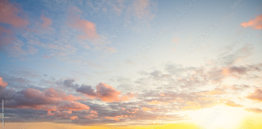 Colorful sunset sky clouds background
