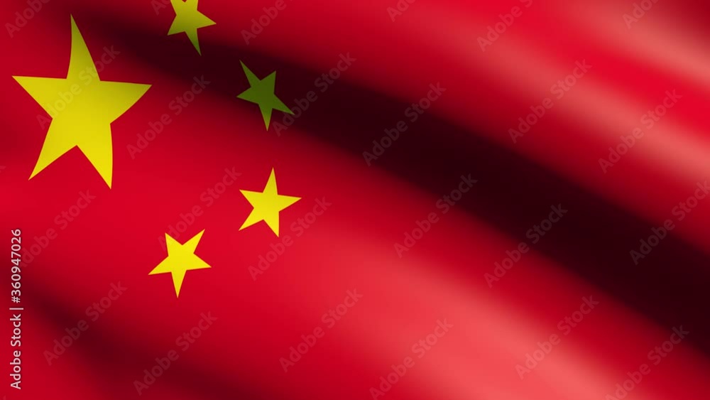 3d rendering Close up of China flag video waving in wind. 3d rendering Close up of China flag video waving in wind.