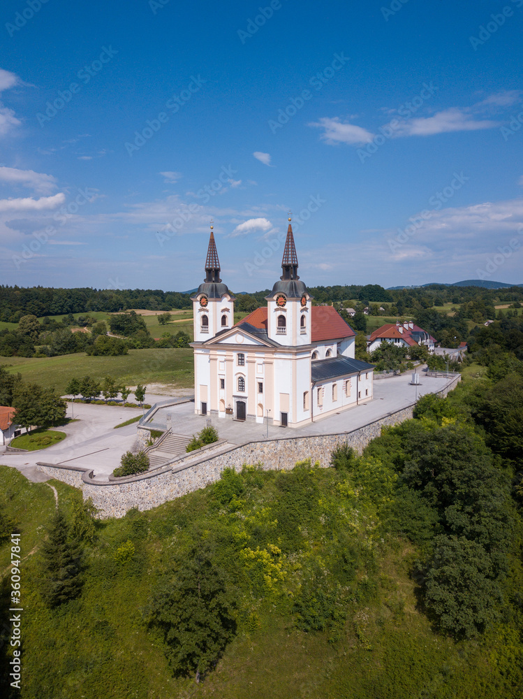 Eglise, slovénie, drone