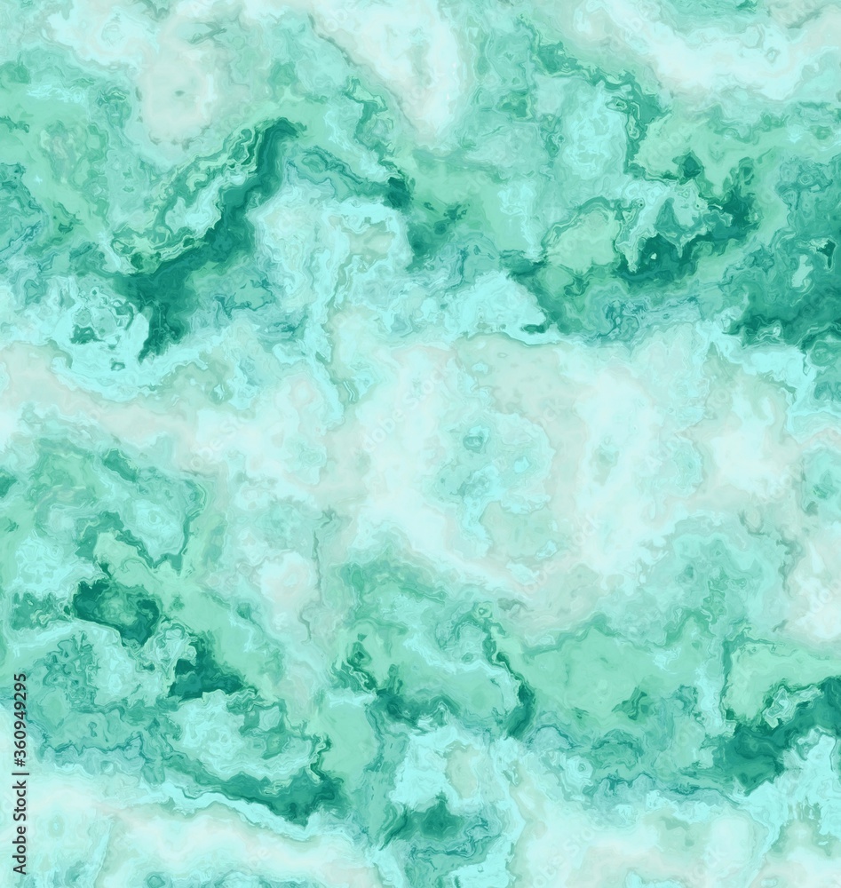 Wavy and haphazard mixing of green shades of color on canvas. Concept of home decor and interior designing