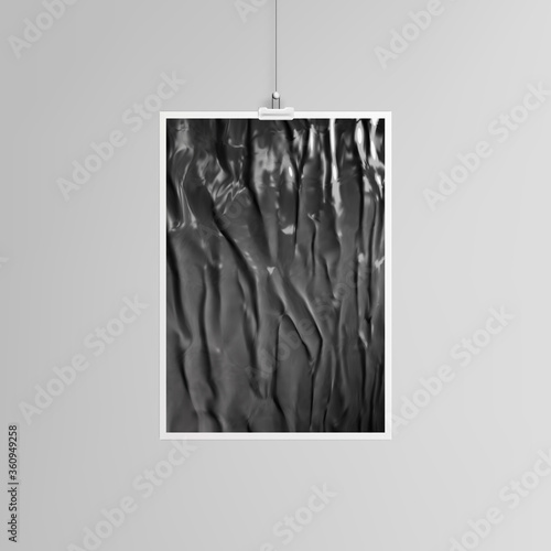 Realistic vector layout of cover mockup design template in A4 format with black plastic film for brochure, flyer, cover design, book design, magazine, brochure cover.