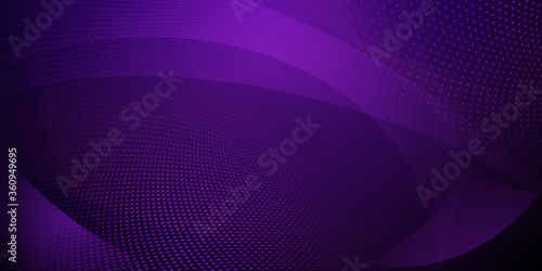 Abstract background made of halftone dots and curved lines in dark purple colors