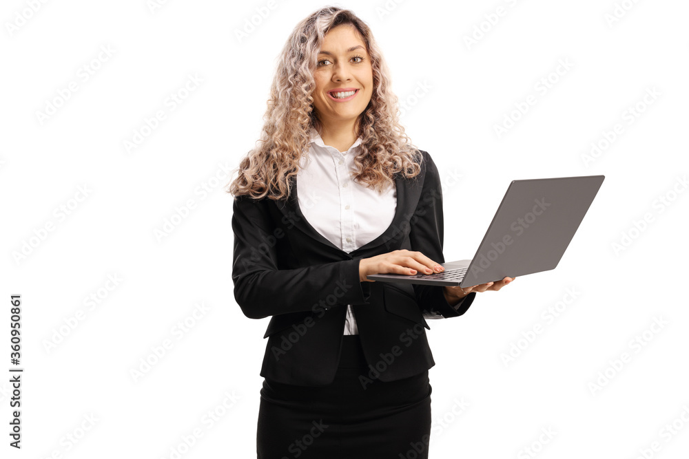 Businesswoman working on a laptop computer Businesswoman working on a laptop computer