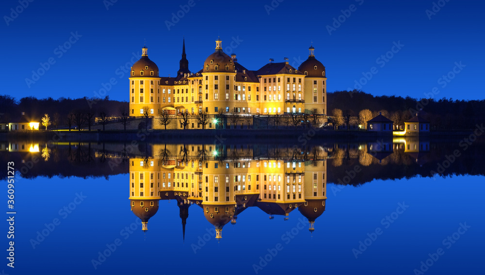 Obraz Schloss Moritzburg bei Nacht