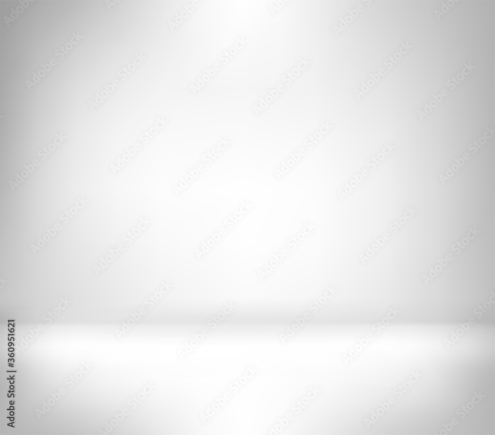 Empty studio background with light and shadow. White and grey 3D plain