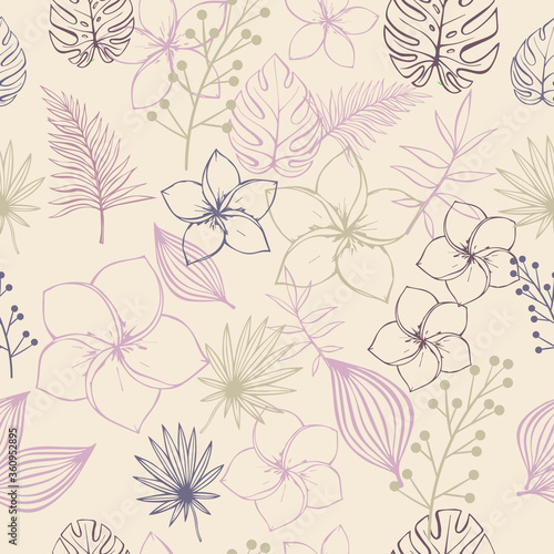 Wallpaper Mural seamless pattern with flowers Torontodigital.ca