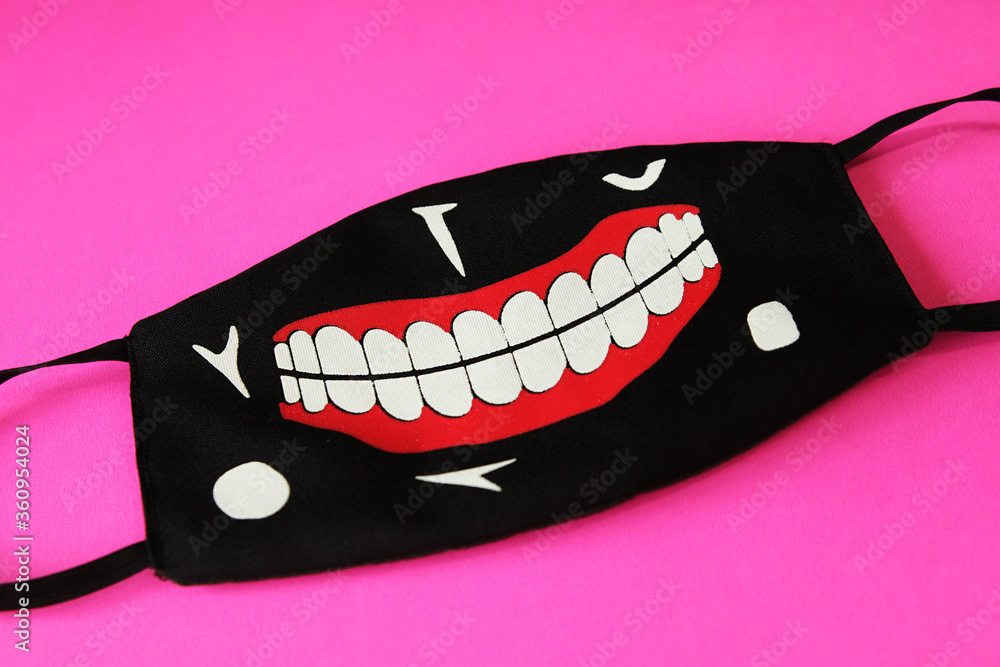 Fototapeta premium funny medical mask with smile