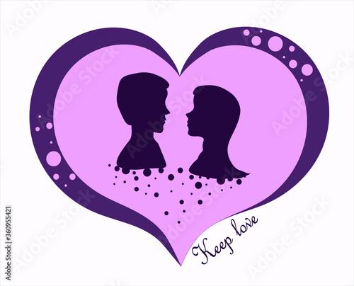 heart with silhouette