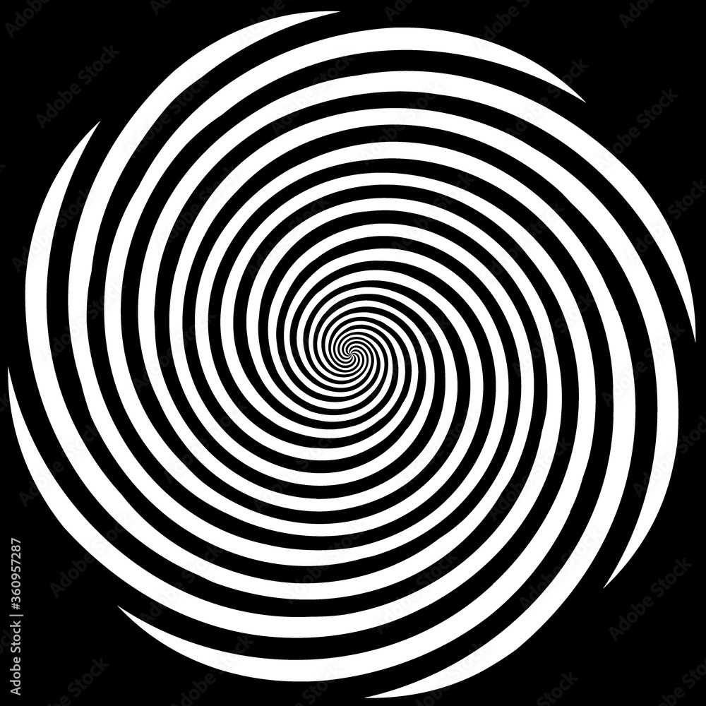 Hypnosis Spiral Design Pattern, Black and white descending spiral design pattern, concept for hypnosis, unconscious, chaos, extra sensory perception, psychic, stress, strain, optical illusion. Hypnosis Spiral Design Pattern, Black and white descending spiral design pattern, concept for hypnosis, unconscious, chaos, extra sensory perception, psychic, stress, strain, optical illusion.