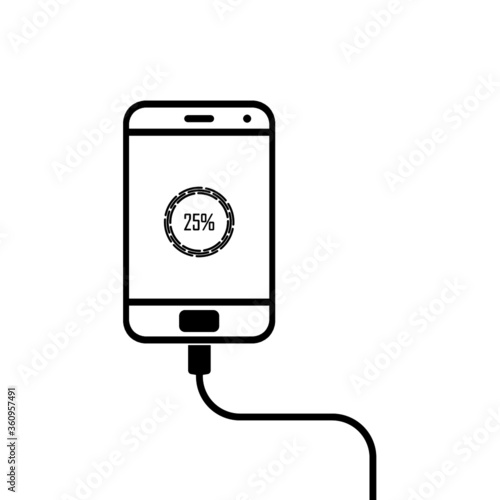 Vector illustration of smartphone charging models