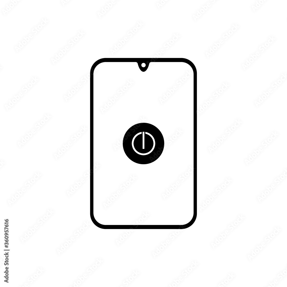 vector illustration of power icon on smartphone vector illustration of power icon on smartphone