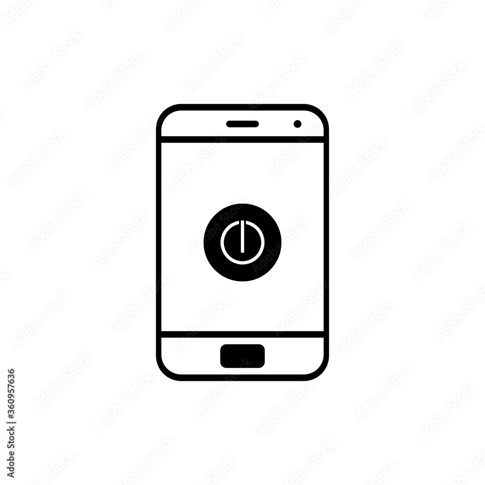 vector illustration of power icon on smartphone vector illustration of power icon on smartphone
