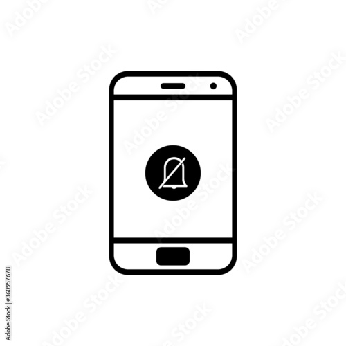 vector illustration of silent icon on smartphone