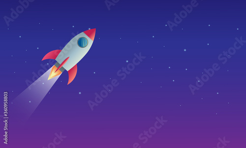 space ship rocket object icon vector design illustration