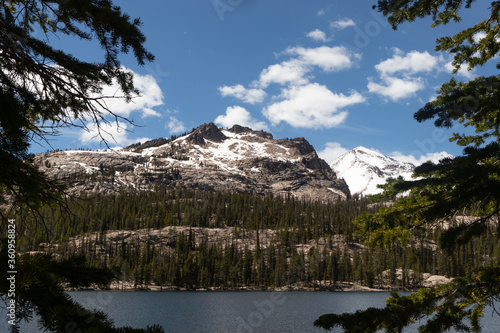 imogene lake with mountain the background photo