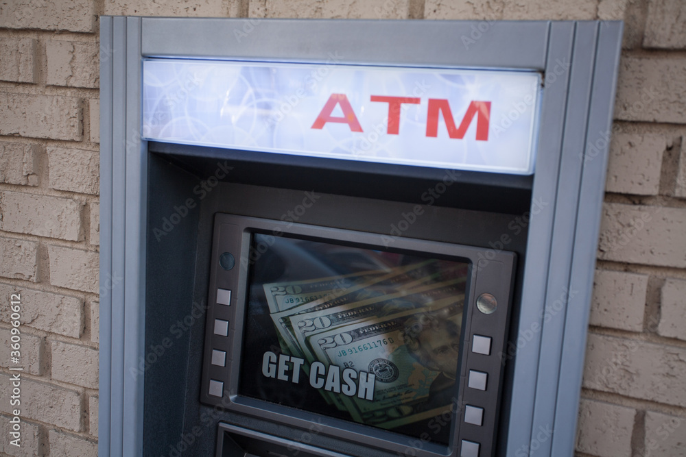 Automatic Teller Machine on the Outside Wall of a Bank Building