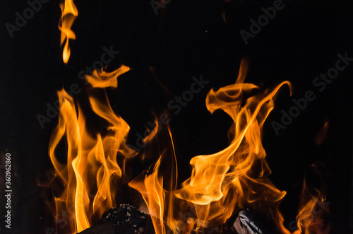 The bright colors of the flames photo