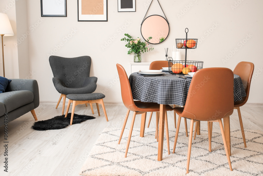 Fototapeta premium Interior of modern stylish dining room