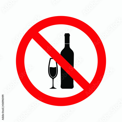 no drink wine icon vector sign symbol