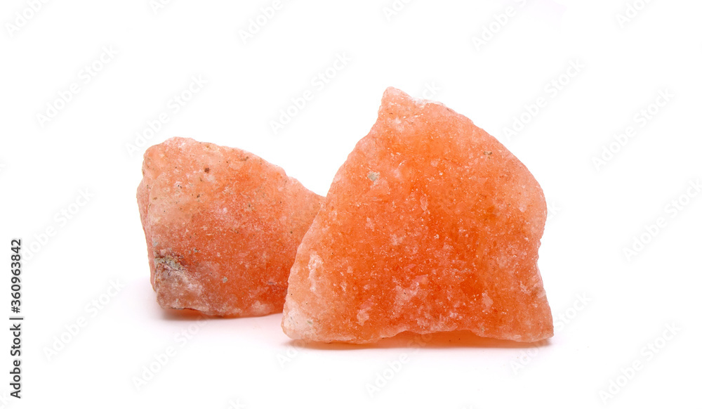 Himalayan rock salt Isolated on white background Himalayan rock salt Isolated on white background