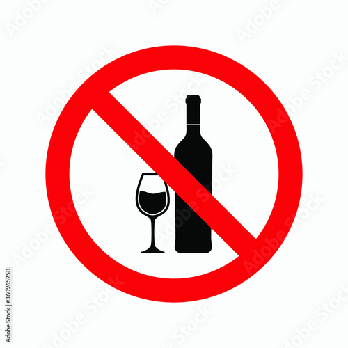 no drink wine icon vector sign symbol