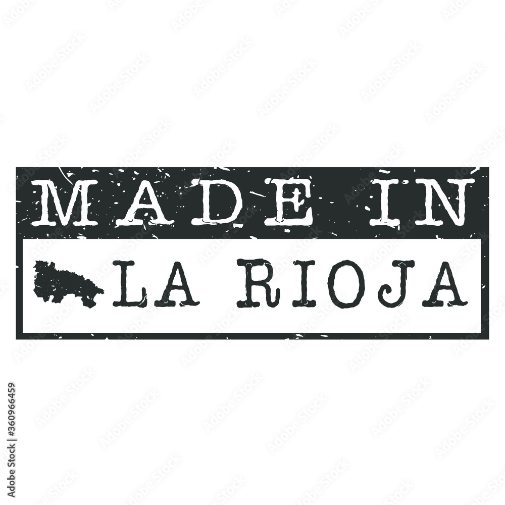 Fototapeta premium Made In La Rioja Spain. Stamp Rectangle Map. Logo Icon Symbol. Design Certificated Vector.