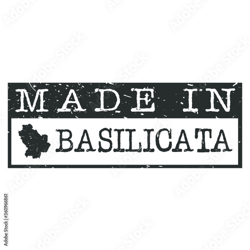 Basilicata Italy Map Postmark. Silhouette Postal Passport. Stamp Round Vector Icon. Vintage Postage Design.