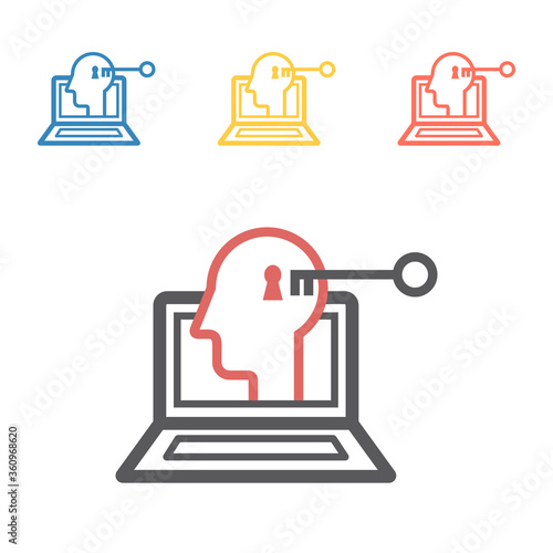 Psychology online concept icon. Psychotherapeutic session. Vector sign for web graphic.