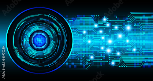 Blue eye cyber circuit future technology concept background