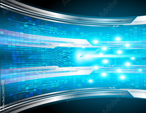 Blue cyber circuit future technology concept background © titima157