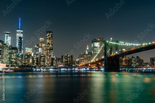 Manhattan Skyline from Brooklyn in Long Exposure