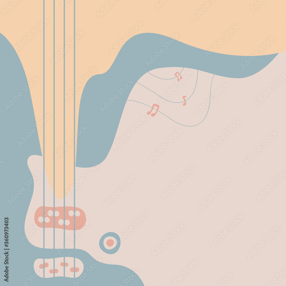 Vektorová grafika „Bass guitar neck background with abstract design. To see  the other vector guitar illustrations , please check Guitars collection.“  ze služby Stock | Adobe Stock