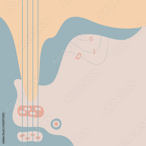Bass guitar neck background with abstract design. To see the other vector guitar illustrations , please check Guitars collection.