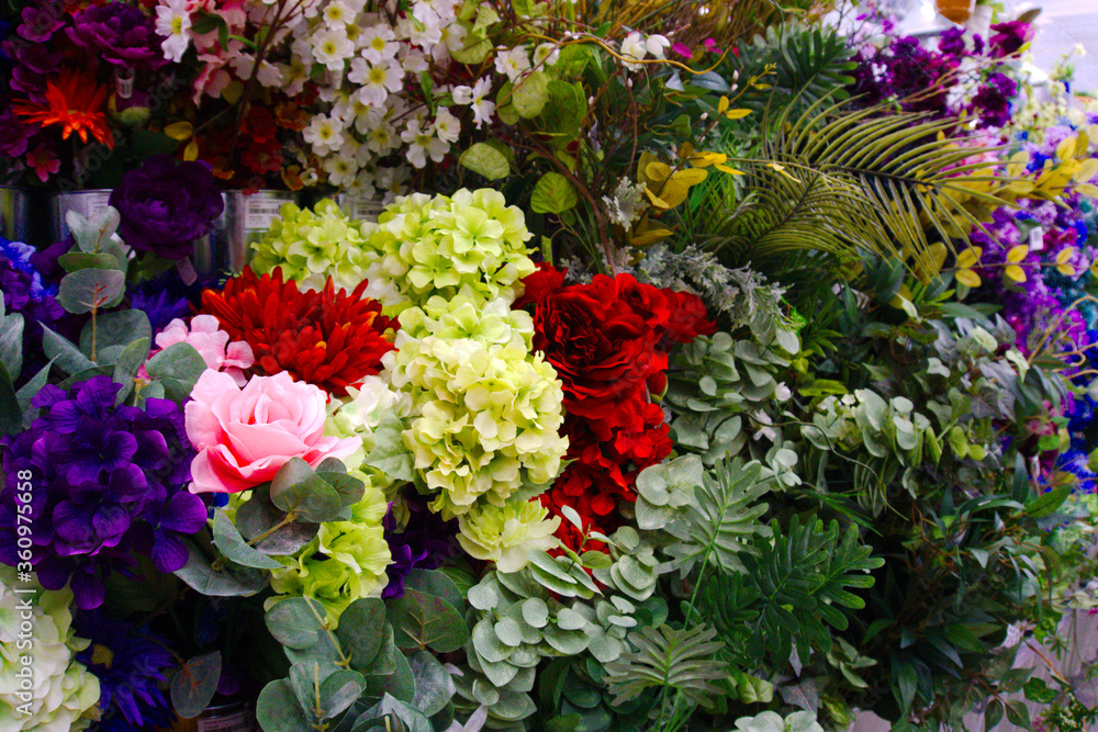 Bunch of red and pink flowers Bunch of red and pink flowers