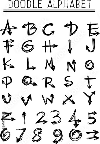 Handwriting Alphabets. Vector Hand Drawn Fonts 