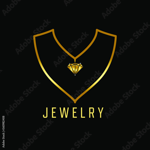 golden necklace with diamonds