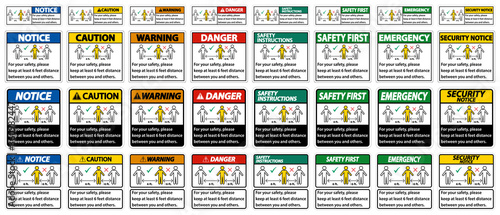 Keep 6 Feet Distance,For your safety,please keep at least 6 feet distance between you and others.