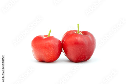 Juicy red cherry thai isolated on the white background.