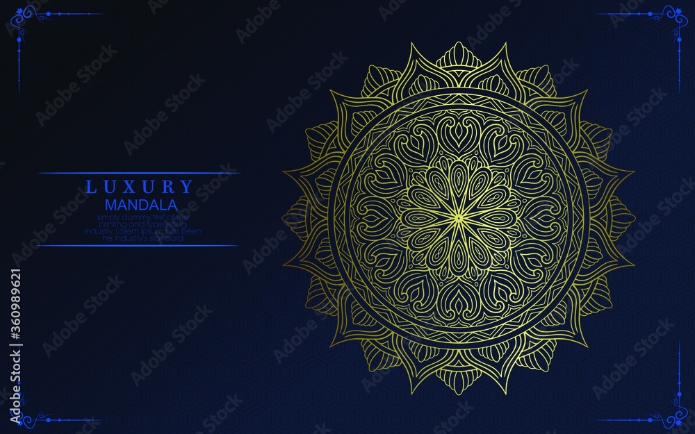 Luxury gold mandala ornate background for wedding invitation, book cover Luxury gold mandala ornate background for wedding invitation, book cover