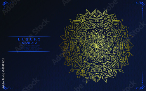 Luxury gold mandala ornate background for wedding invitation, book cover