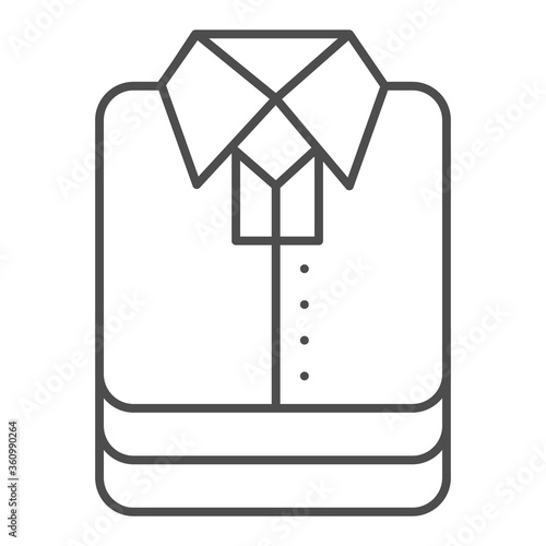 Shirt stack thin line icon, shopping concept, stacked folded clothes sign on white background, Stack of shirt icon in outline style for mobile concept and web design. Vector graphics.