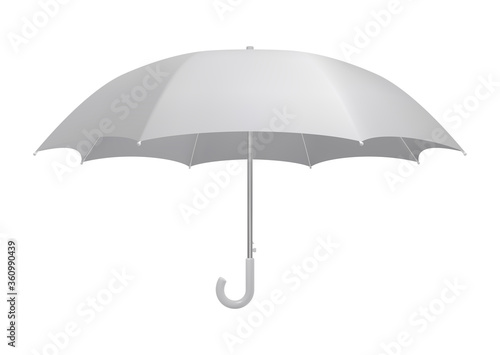 White umbrella template. Side view realistic vector mockup.