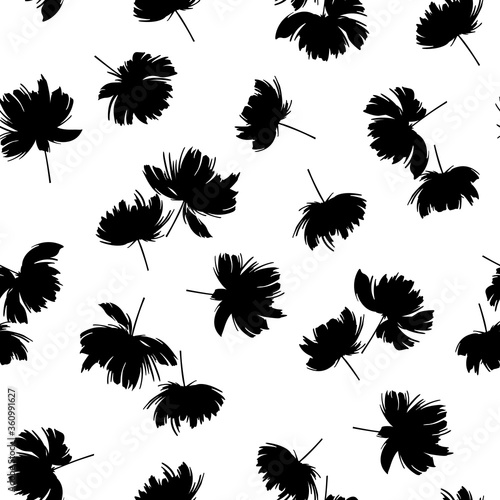 Seamless pattern material of an abstract flower,