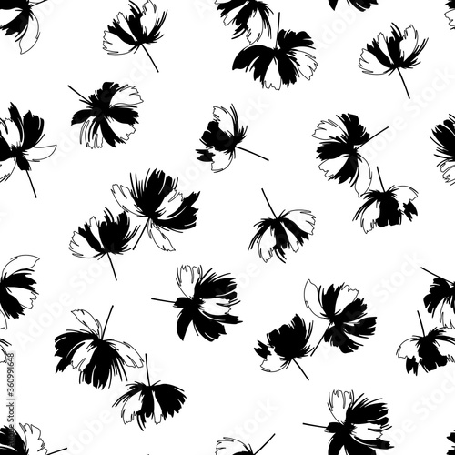 Seamless pattern material of an abstract flower,