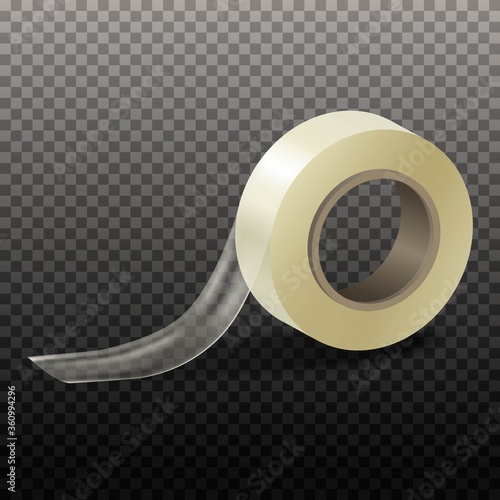 3d realistic vector icon illustration scotch tape on transparent background.  