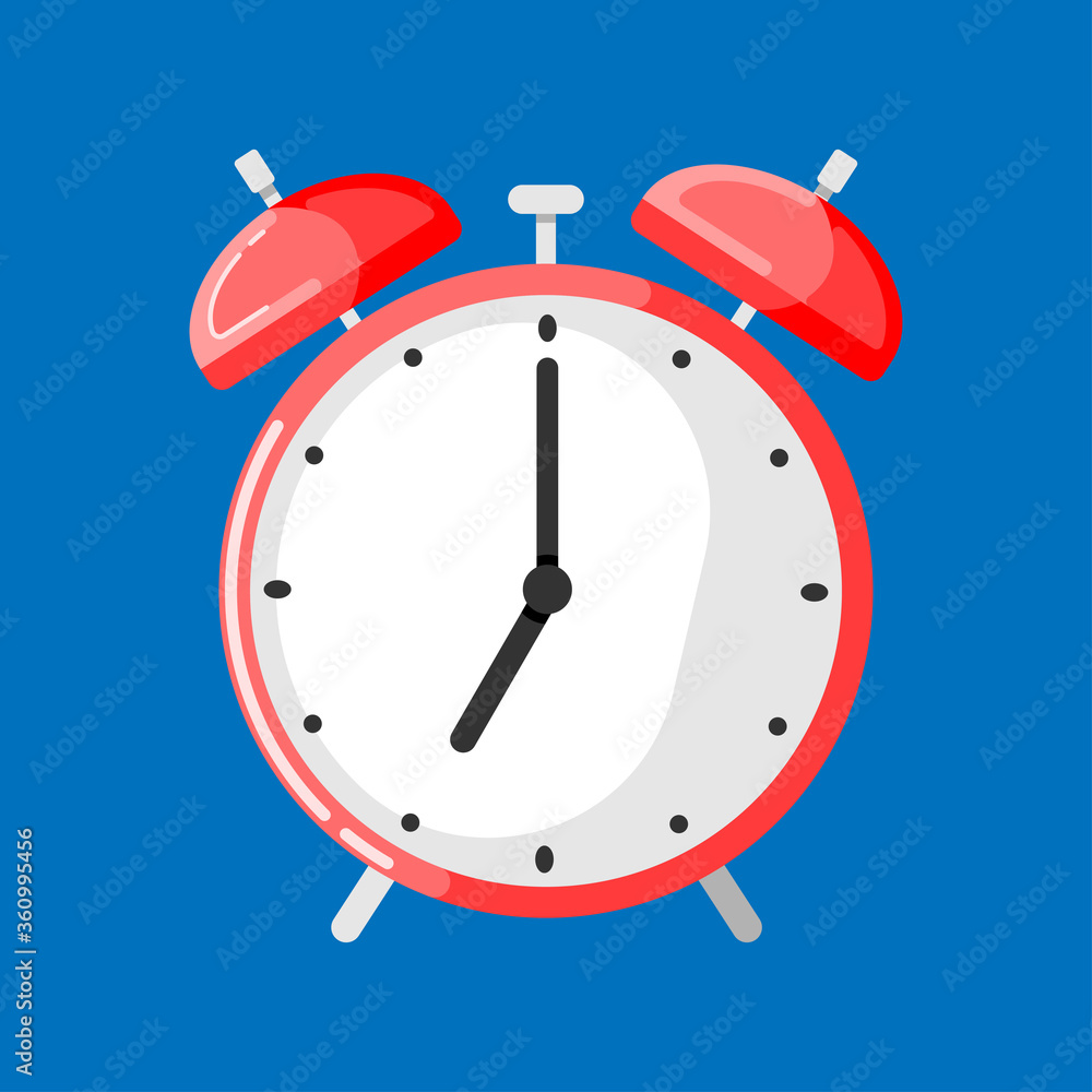 red ringing alarm clock flat icon vector illustration, cartoon. isolated stock vector red ringing alarm clock flat icon vector illustration, cartoon. isolated stock vector