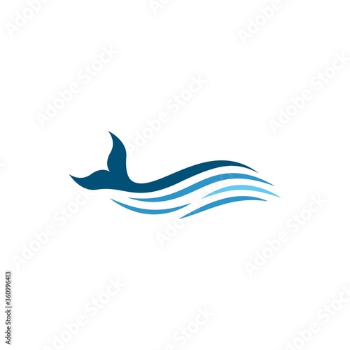 Whale fish logo